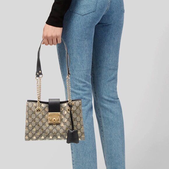 Gucci GG Supreme Padlock Purse with Golden Honey Bees Excellent Condition - Picture 7 of 7